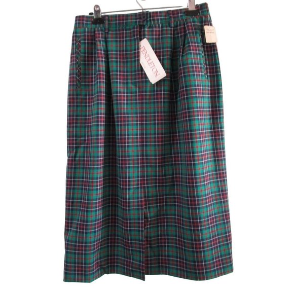 Pendleton Petite Preppy Tartan Plaid Skirt Sz 14 Damaged With Tags Repair Cutter - Picture 4 of 16
